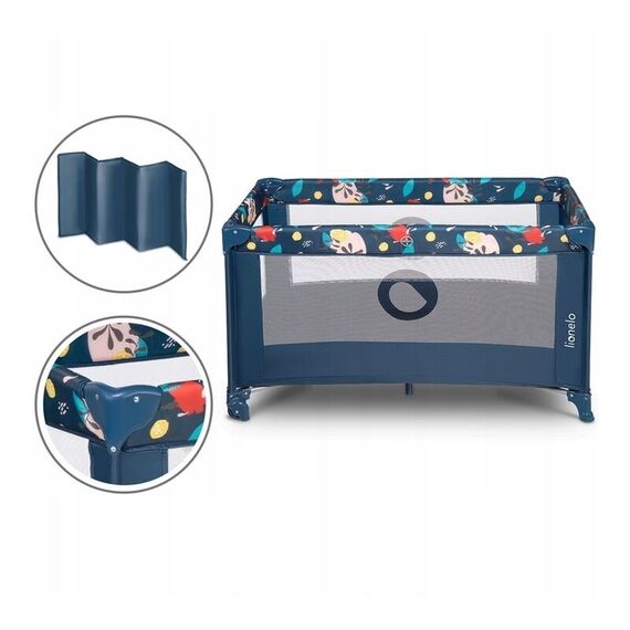 Patut pliant cu un nivel Lionelo Stefi Navy din Metal, Poliester, 120x60 cm, Albastru, Culoare: Albastru, Dimensiuni: 120x60 - poza 4 - ExclusivMAG.ro