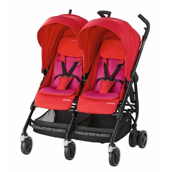 Carucior gemeni Dana For 2 Maxi-Cosi Red Orchid, Culoare: Rosu  - ExclusivMAG.ro