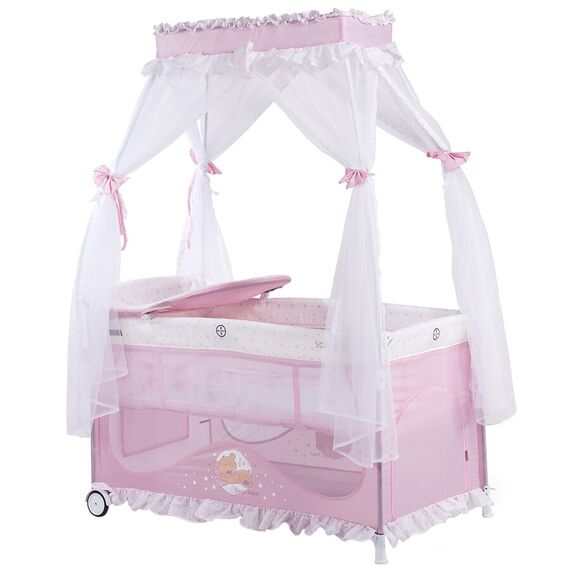 Patut pliabil Chipolino Sahara peony pink, Culoare: Roz, Dimensiuni: 120x60  - ExclusivMAG.ro