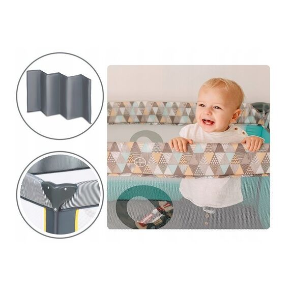 Patut pliant cu un nivel Lionelo Stefi Lemon din Metal, Poliester, 120x60 cm, Galben, Culoare: Galben, Dimensiuni: 120x60 - poza 11 - ExclusivMAG.ro