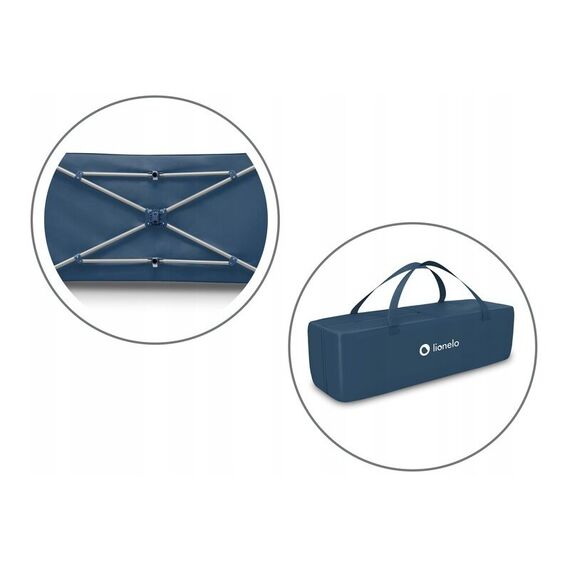 Patut pliant cu un nivel Lionelo Stefi Navy din Metal, Poliester, 120x60 cm, Albastru, Culoare: Albastru, Dimensiuni: 120x60 - poza 10 - ExclusivMAG.ro