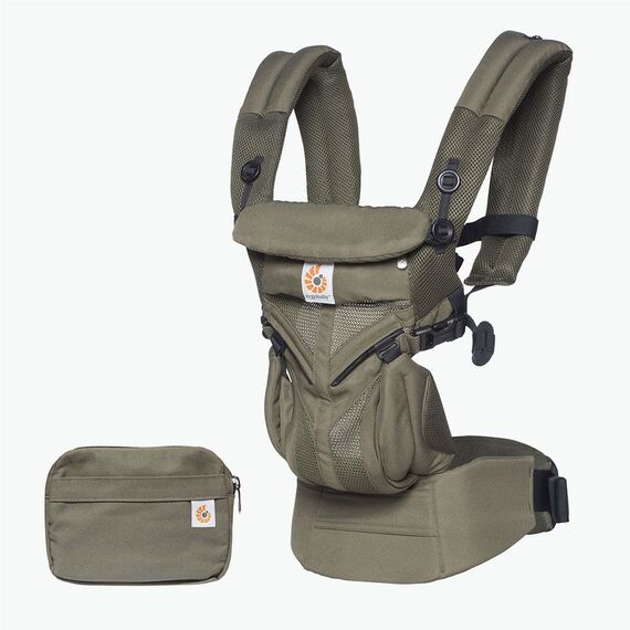 Marsupiu Omni 360 Cool Air Mesh Khaki Green Ergobaby, Culoare: Verde  - ExclusivMAG.ro