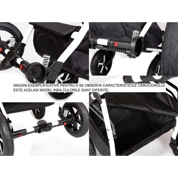 Carucior 3 in 1 Baby Merc Zippy Q - ZQ161C - Cadru Alb, Culoare: Alb/Gri - poza 2 - ExclusivMAG.ro