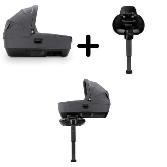 Landou CARI Next Nuna Granite, 40-70 cm + Baza isofix BASE Next i-Size, Culoare: Gri  - ExclusivMAG.ro