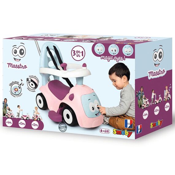 Masinuta de impins Smoby Maestro pink, Culoare: Roz - poza 7 - ExclusivMAG.ro