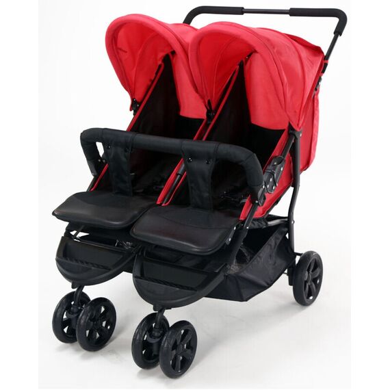Carucior sport pentru gemeni Asalvo DOUBLE DINAMIC Red, Culoare: Rosu/Negru  - ExclusivMAG.ro