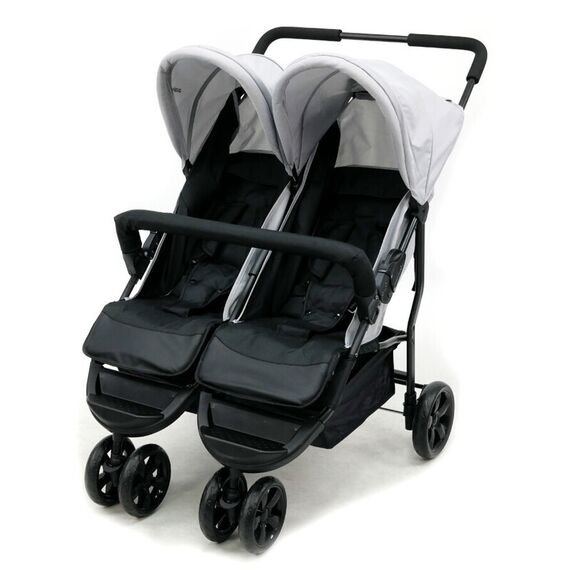 Carucior sport pentru gemeni Asalvo DOUBLE DINAMIC Anthracite, Culoare: Alb/Gri  - ExclusivMAG.ro