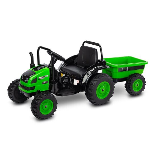 Tractor electric cu remorca si telecomanda Toyz HECTOR 12V Verde, Culoare: Verde  - ExclusivMAG.ro