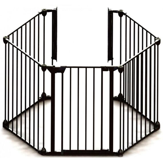 Tarc de joaca hexagonal modular cu saltea Noma, metal negru, N94030, Culoare: Negru - poza 2 - ExclusivMAG.ro