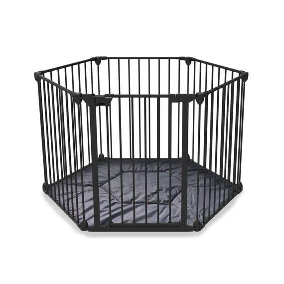 Tarc de joaca hexagonal modular cu saltea Noma, metal negru, N94030, Culoare: Negru  - ExclusivMAG.ro