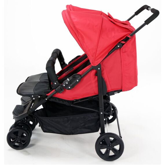 Carucior sport pentru gemeni Asalvo DOUBLE DINAMIC Red, Culoare: Rosu/Negru - poza 4 - ExclusivMAG.ro