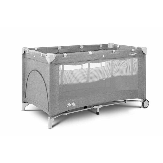 Patut pliant cu etaj intermediar Caretero BASIC PLUS Grey, Culoare: Gri deschis, Dimensiuni: 120x60  - ExclusivMAG.ro