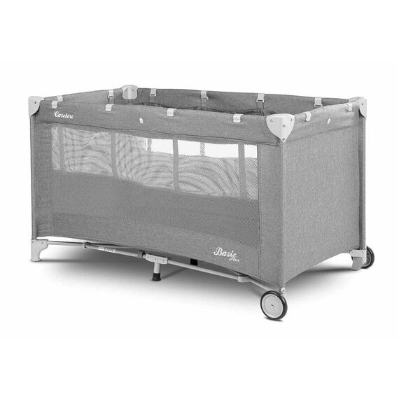 Patut pliant cu etaj intermediar Caretero BASIC PLUS Grey, Culoare: Gri deschis, Dimensiuni: 120x60 - poza 3 - ExclusivMAG.ro