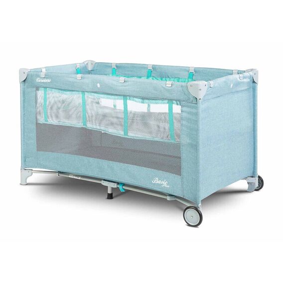 Patut pliant cu etaj intermediar Caretero BASIC PLUS Blue, Culoare: Blue, Dimensiuni: 120x60 - poza 4 - ExclusivMAG.ro