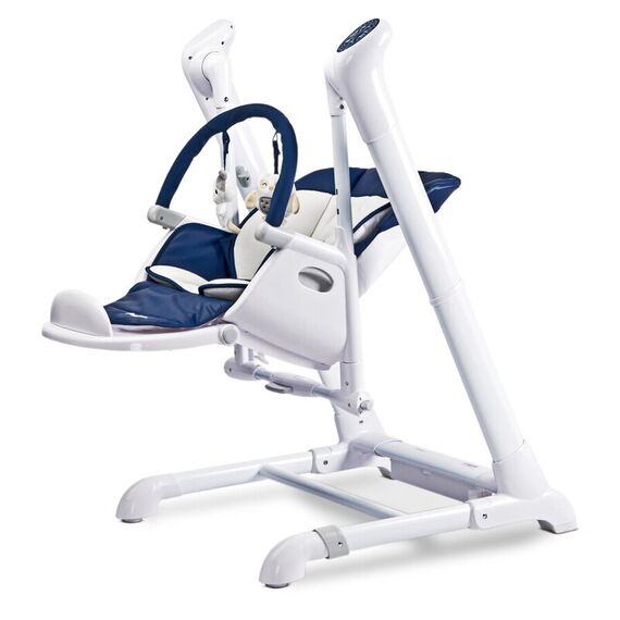 Scaun de masa cu leagan electric Caretero INDIGO 2 in 1 Navy, Culoare: Albastru - poza 3 - ExclusivMAG.ro