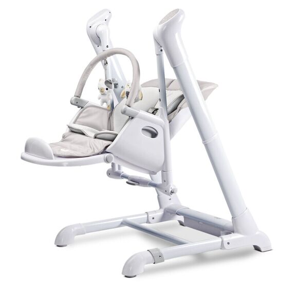 Scaun de masa cu leagan electric Caretero INDIGO 2 in 1 Light Grey, Culoare: Gri deschis - poza 2 - ExclusivMAG.ro