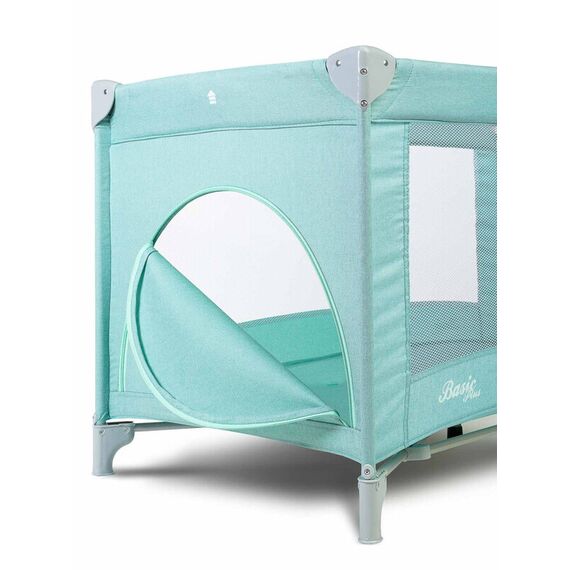 Patut pliant cu etaj intermediar Caretero BASIC PLUS Mint, Culoare: Turcoaz, Dimensiuni: 120x60 - poza 2 - ExclusivMAG.ro