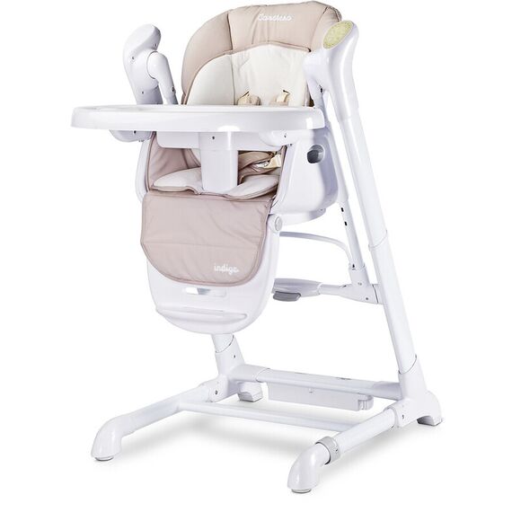 Scaun de masa cu leagan electric Caretero INDIGO 2 in 1 Beige, Culoare: Crem  - ExclusivMAG.ro