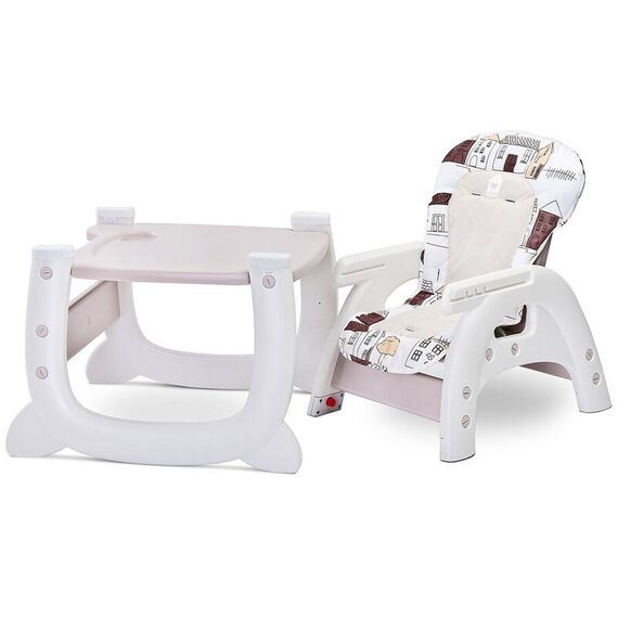 Scaun de masa transformabil Caretero HOMEE 2 in 1 Beige, Culoare: Crem - poza 3 - ExclusivMAG.ro