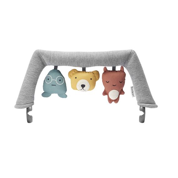 Balansoar BabyBjorn Bliss Light Grey, 3D Jersey, cu bara de jucarii - poza 4 - ExclusivMAG.ro