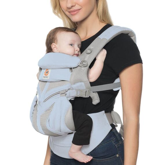 Marsupiu Ergobaby Omni 360 Cool Air Mesh Chambray, Culoare: Blue - poza 4 - ExclusivMAG.ro