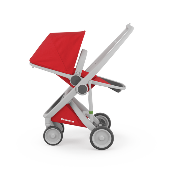 Carucior 2 In 1, Greentom, 100% Ecologic, Grey Red, Culoare: Rosu - poza 2 - ExclusivMAG.ro
