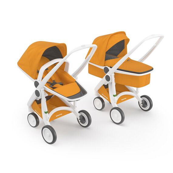 Carucior 2 In 1, Greentom, 100% Ecologic, White Sunflower, Culoare: Galben  - ExclusivMAG.ro