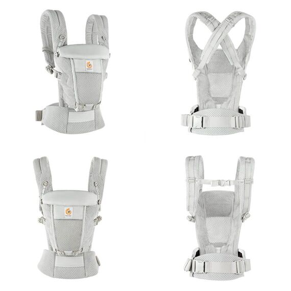 Marsupiu Ergobaby Adapt Soft Flex Mesh Pearl Grey, Culoare: Gri deschis - poza 2 - ExclusivMAG.ro