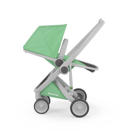 Carucior 2 In 1, Greentom, 100% Ecologic, Grey Mint, Culoare: Turcoaz - poza 2 - ExclusivMAG.ro