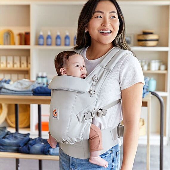 Marsupiu Ergobaby Adapt Soft Touch Cotton Pearl Grey, Culoare: Gri deschis - poza 4 - ExclusivMAG.ro