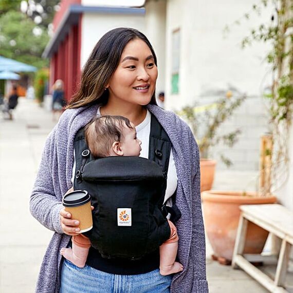 Marsupiu Ergobaby Adapt Soft Touch Cotton Onix Black, Culoare: Negru - poza 4 - ExclusivMAG.ro