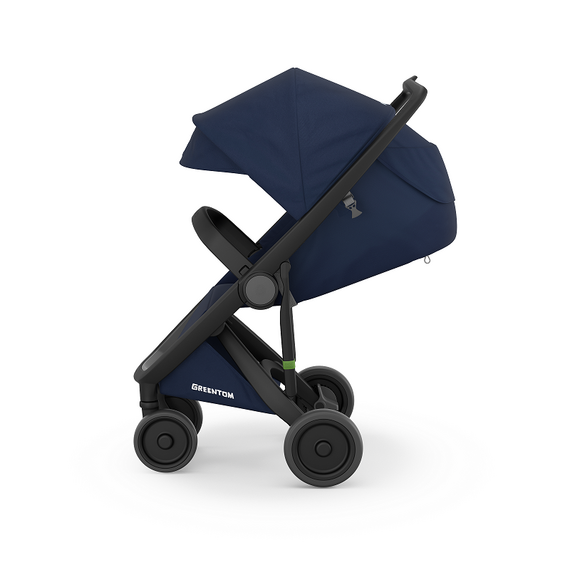 Carucior, Greentom, Classic Upp, 100% Ecologic, Black Blue, Culoare: Albastru - poza 2 - ExclusivMAG.ro