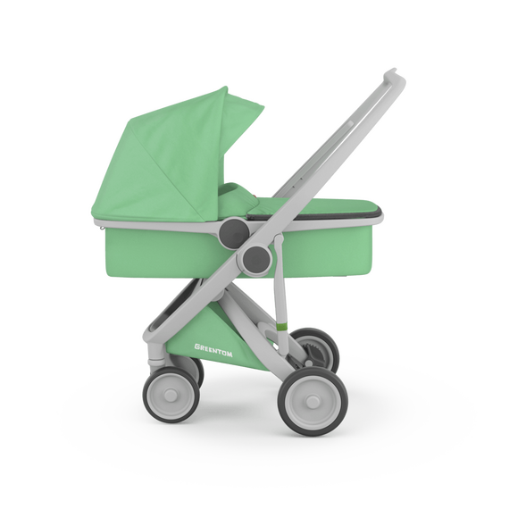 Carucior 2 In 1, Greentom, 100% Ecologic, Grey Mint, Culoare: Turcoaz - poza 3 - ExclusivMAG.ro