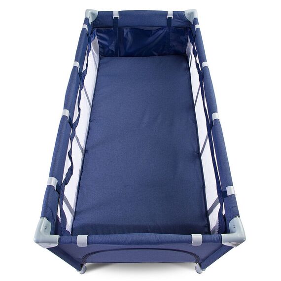 Patut pliant cu etaj intermediar Caretero BASIC PLUS Navy, Culoare: Albastru, Dimensiuni: 120x60 - poza 3 - ExclusivMAG.ro