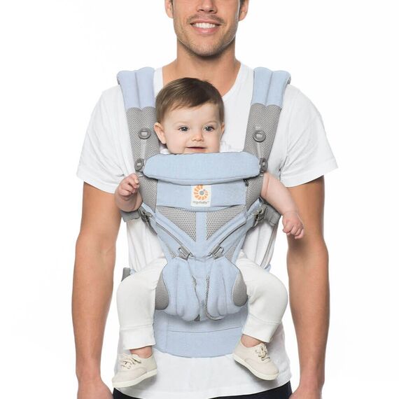 Marsupiu Ergobaby Omni 360 Cool Air Mesh Chambray, Culoare: Blue - poza 5 - ExclusivMAG.ro