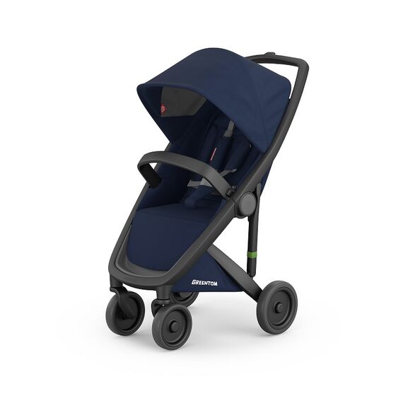 Carucior, Greentom, Classic Upp, 100% Ecologic, Black Blue, Culoare: Albastru  - ExclusivMAG.ro