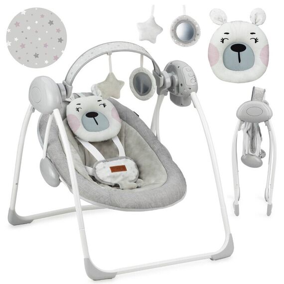 Leagan pentru bebelusi, MoMi LISS Bear Pink, Culoare: Roz - poza 2 - ExclusivMAG.ro