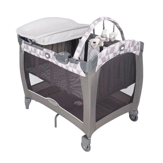 Patut Contour Electra Watney Graco, Culoare: Alb/Gri  - ExclusivMAG.ro