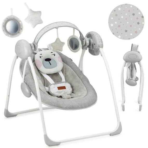 Leagan pentru bebelusi, MoMi LISS Bear Pink, Culoare: Roz - poza 3 - ExclusivMAG.ro
