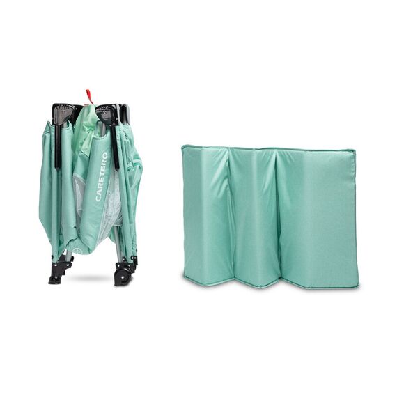 Patut pliabil cu etaj suplimentar si laterala reglabila Caretero ESTI Menta, Culoare: Turcoaz, Dimensiuni: 120x60 - poza 10 - ExclusivMAG.ro
