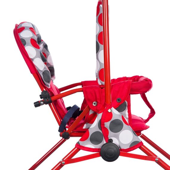 Leagan pentru copii, Top Kids, cu spatar reglabil si bara detasabila, Red Dots, Culoare: Multicolor - poza 5 - ExclusivMAG.ro