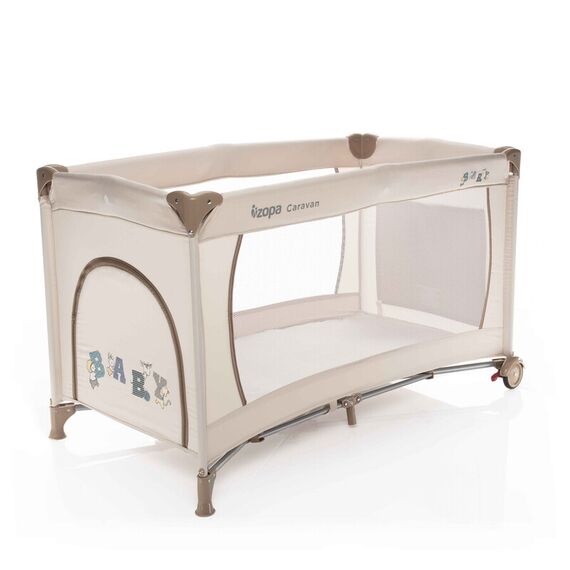 Patut pliant 1 nivel ZOPA Caravan Baby Beige, Culoare: Crem, Dimensiuni: 120x60  - ExclusivMAG.ro