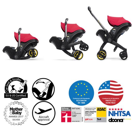 Scaun auto Doona Flame Red, Culoare: Rosu, Grupa: 0-13kg (0 luni - 12 luni) - poza 6 - ExclusivMAG.ro