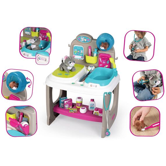 Cabinet veterinar Smoby Veterinary Center cu 2 jucarii plus si accesorii - poza 6 - ExclusivMAG.ro