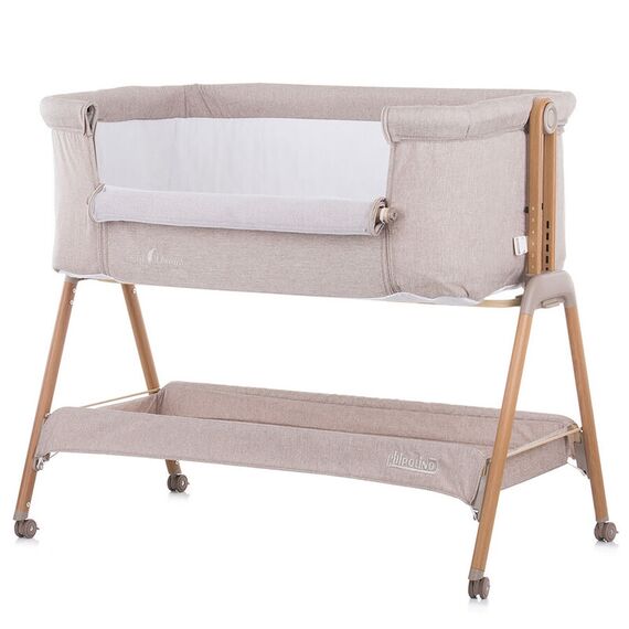 Patut Co-Sleeper Chipolino Sweet Dreams mocca wood, Culoare: Crem - poza 3 - ExclusivMAG.ro