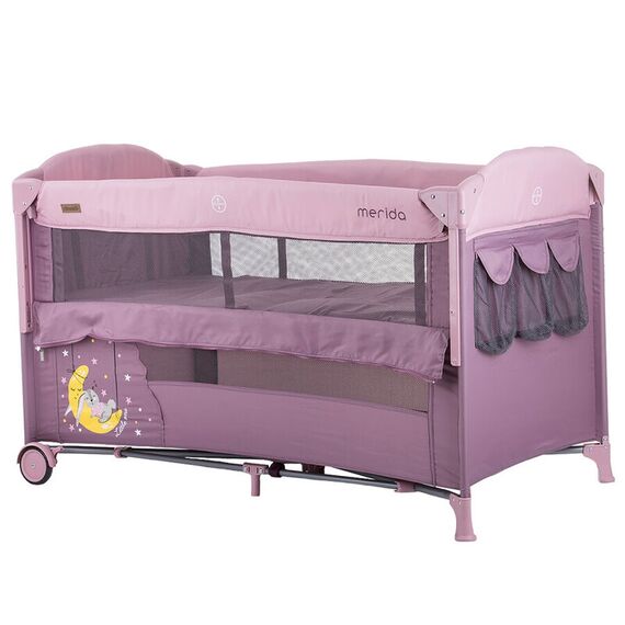 Patut pliabil Chipolino Merida blush cu laterala culisanta, Culoare: Mov  - ExclusivMAG.ro