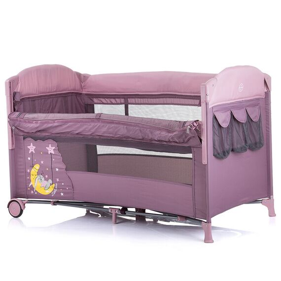 Patut pliabil Chipolino Merida blush cu laterala culisanta, Culoare: Mov - poza 3 - ExclusivMAG.ro