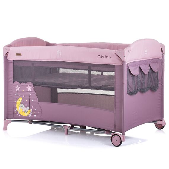 Patut pliabil Chipolino Merida blush cu laterala culisanta, Culoare: Mov - poza 5 - ExclusivMAG.ro