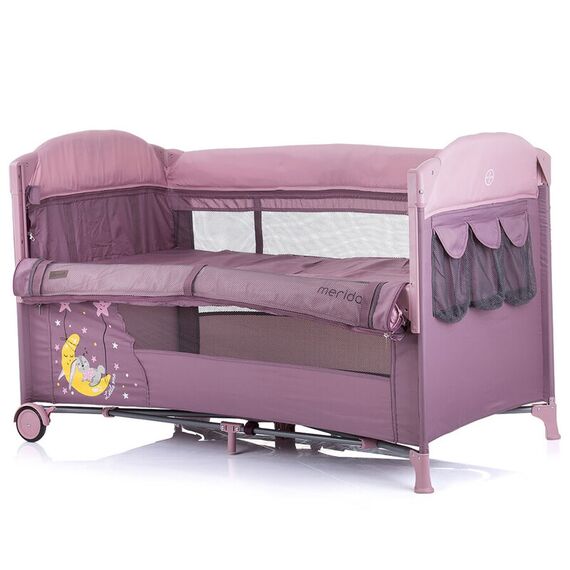 Patut pliabil Chipolino Merida blush cu laterala culisanta, Culoare: Mov - poza 4 - ExclusivMAG.ro