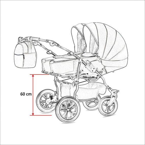 Carucior pentru gemeni Mikado DUET LUX D-222 3 in 1, Culoare: Negru - poza 4 - ExclusivMAG.ro